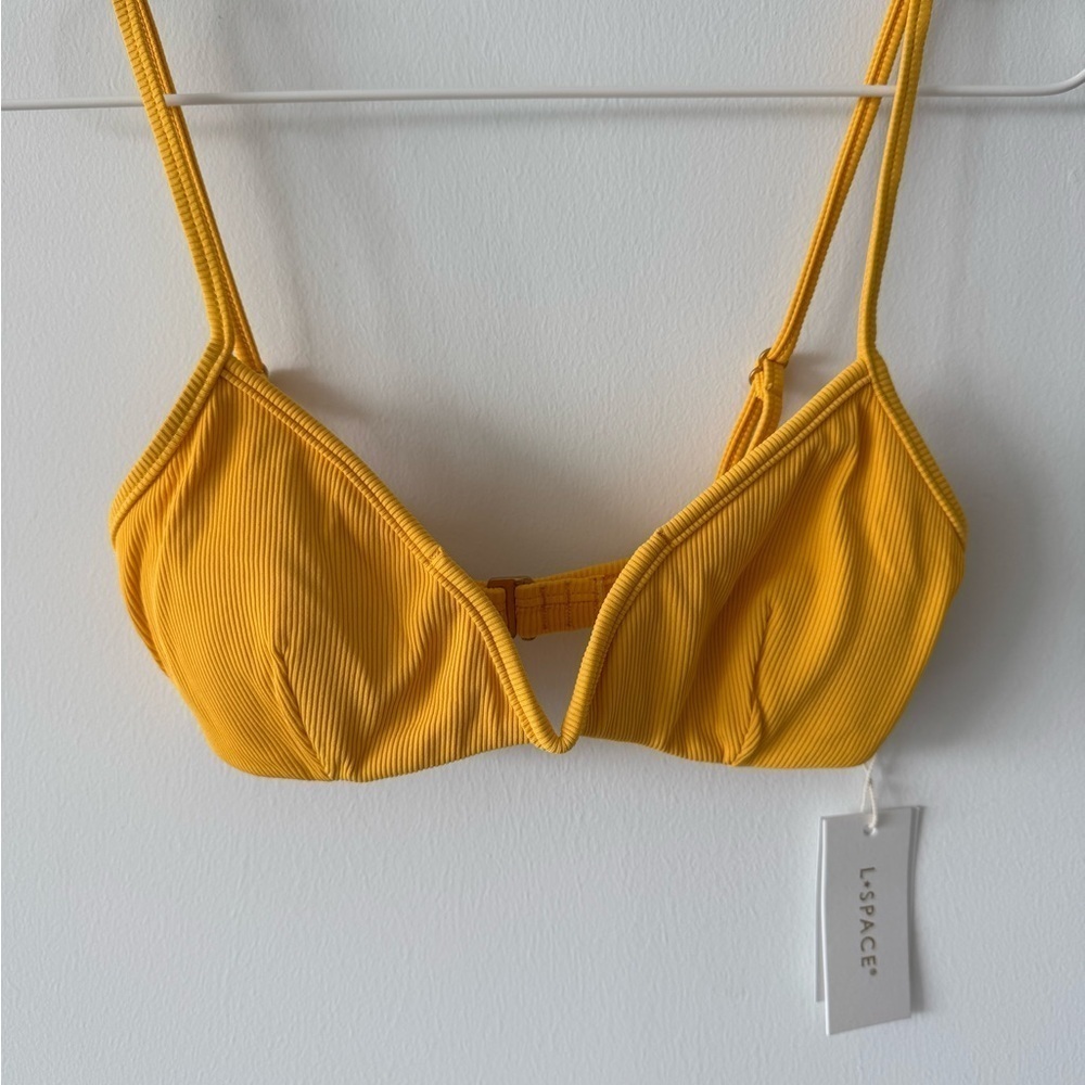 L*SPACE Helena Triangle Bikini Top Sunshine Gold - Picture 11 of 14